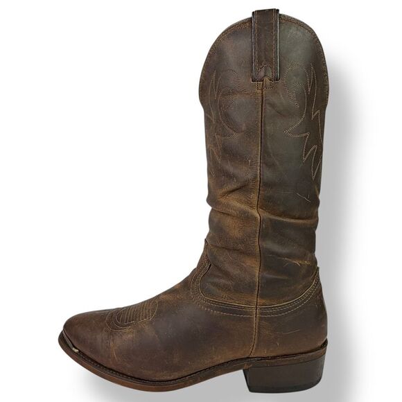 Durango Western Cowboy Boots Crumpled Distressed Soft Brown Leather Men’s 11 D - Picture 6 of 11